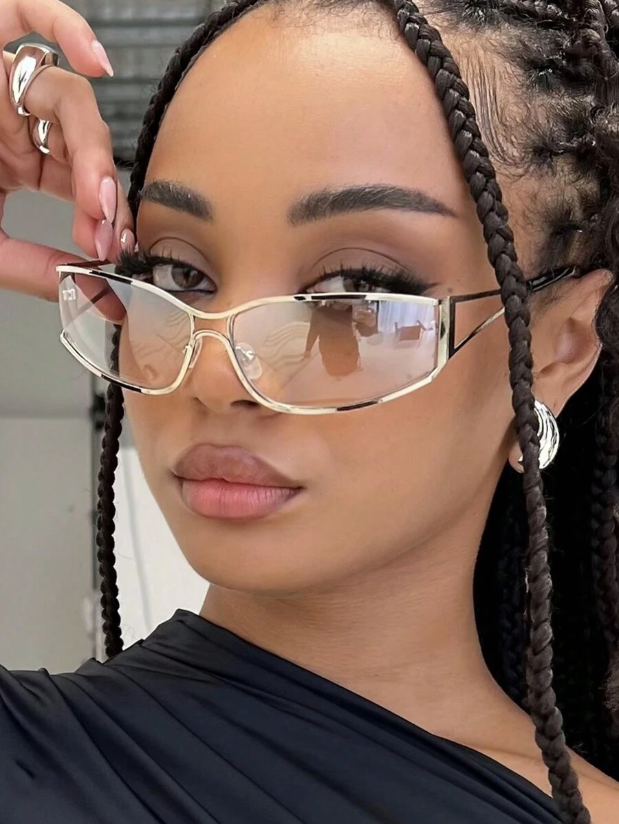 Kính râm rỗng xuyên biên giới Châu Âu và Mỹ, Y2K mới cổ điển cá nhân hóa thời trang đường phố cho phụ nữ Kính râm Phụ kiện bãi biển cho phụ nữ Kính râm Kính râm cơ bản và phù hợp với Áo len Quần jean Quần nỉ Áo khoác có mũ Váy và áo sơ mi dài tay Kính râm thời trang Trang phục thanh lịch Đi chơi gia đình Du lịch Kỳ nghỉ Kỳ nghỉ cho Kỳ nghỉ bãi biển mùa hè, Ngoài trời, Du lịch - Ombre - Xem 1