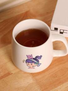 1pc 350ml Cute Cartoon Cat Ceramic Mug, Large Capacity Coffee/Milk Cup Back To School