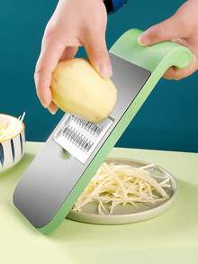 1pc Multi-Functional Kitchen Vegetable Cutter For Dicing And Potatoes Slicing, Stainless Steel Hand Guard Slicer And Shredder, Wholesale,Vegetable Fruit Tools,Kitchen Items,Cutter,Food,Salad,Decor,Storage,Party,Birthday,Camping,Summer Beach. - Multicolor - View 5