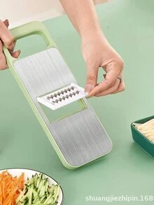 1pc Multi-Functional Kitchen Vegetable Cutter For Dicing And Potatoes Slicing, Stainless Steel Hand Guard Slicer And Shredder, Wholesale,Vegetable Fruit Tools,Kitchen Items,Cutter,Food,Salad,Decor,Storage,Party,Birthday,Camping,Summer Beach. - Multicolor - View 9
