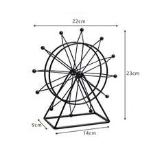 1入組北歐風格鐵質摩天輪裝飾，創意辦公桌擺件，適用於客廳，辦公室，電視櫃或酒櫃 - 彩色 - 查看 5