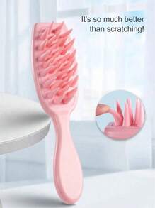 1 Peça Escova de Silicone com Cabo Longo para Shampoo de Cabelo, Massageador de Couro Cabeludo para Escova de Cabelo Longo - Multicolorido - Visão 2