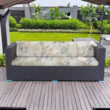 1pc Printed Waterproof Elastic Sofa Cushion Cover, Outdoor Sofa Cushion Replacement Cover, Flexible Chair Cushion Cover, Porch Furniture Protection Cover