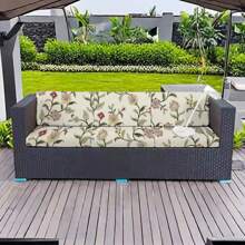 1pc Printed Waterproof Elastic Sofa Cushion Cover, Outdoor Sofa Cushion Replacement Cover, Flexible Chair Cushion Cover, Porch Furniture Protection Cover