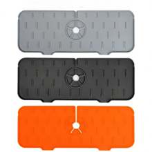 1 alfombrilla de drenaje de silicona/protector contra salpicaduras de grifo/organizador de herramientas de limpieza para fregaderos de cocina y baño