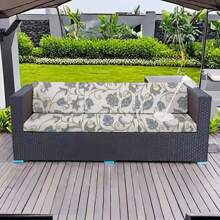 1pc Printed Waterproof Elastic Sofa Cushion Cover, Outdoor Sofa Cushion Replacement Cover, Flexible Chair Cushion Cover, Porch Furniture Protection Cover