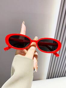 女士复古小椭圆形镜框太阳镜，塑料经典装饰户外旅行沙滩太阳镜，防紫外线太阳镜沙滩太阳镜女士沙滩配饰太阳镜太阳镜遮阳基本款和适合毛衣牛仔裤运动裤连帽衫夹克连衣裙和长袖衬衫的时尚遮阳优雅装扮家庭出游旅行度假夏季海滩度假、户外、旅行 - 彩色 - 查看 13