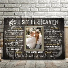 Custom Photo Home Decor - As I Sit In Heaven You'll Be Taking One For Me - Personalized Custom Framed Canvas Wall Art - Gift For Memorial, Valentine Day, Valentine Day Decor Gifts Birthday Graduation,Multi-Functional, Quick Dry,Waterproof,Anti-Mold,Reusable,Ornamental,Stainless,Cute,Stylish,Exquisite,Adorable,Tidy,High-Quality,Modern,Custom,Personalized,Unique,Ideal Gifts For Him,Ideal Gifts For Her,Kitchen,Dining Room,Bathroom,Living Room,Bedroom,School,Office,Tea Room,Home,Garden,Home Refresh,Warm Ambience,Home & Living,Customized Wall Art - As Shown - View 3