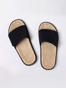 Best-Selling Men's Black Strap Slides, New Summer Outdoor Street Anti-Slip Sandals, Suitable For Casual Wear, Indoor And Outdoor Fashion Slippers