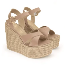 Plataforma Yute Sandalias Alpargatas Sexy Dama Premium - Beis - Ver 3
