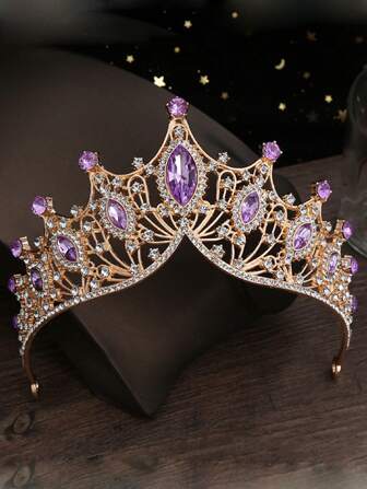 1 件公主皇冠头饰，适合女孩、派对、庆典 - 高端水钻合金新娘头饰“Corona De Novia”