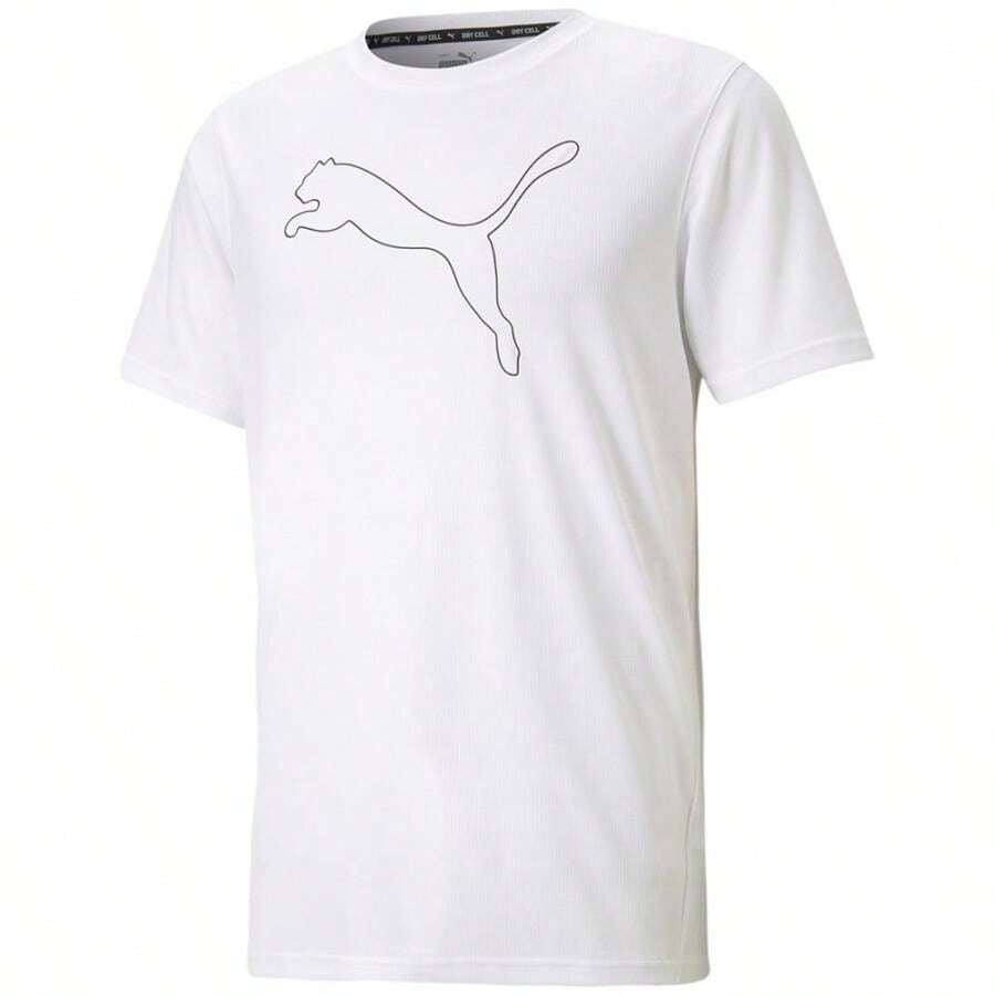 Boyfriend Style Men's Performance Moisture-Wicking Cat T-Shirt - White - View 1