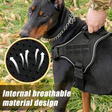 Nuevo arnés de pecho y espalda de alta calidad con correa de tracción para perros mascotas en estilo de chaleco con correa táctica para caminar, adecuado para perros medianos y grandes - Verde militar - Ver 1