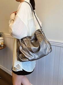 新款大容量簡約休閒手提袋 - 香檳色 - 查看 10