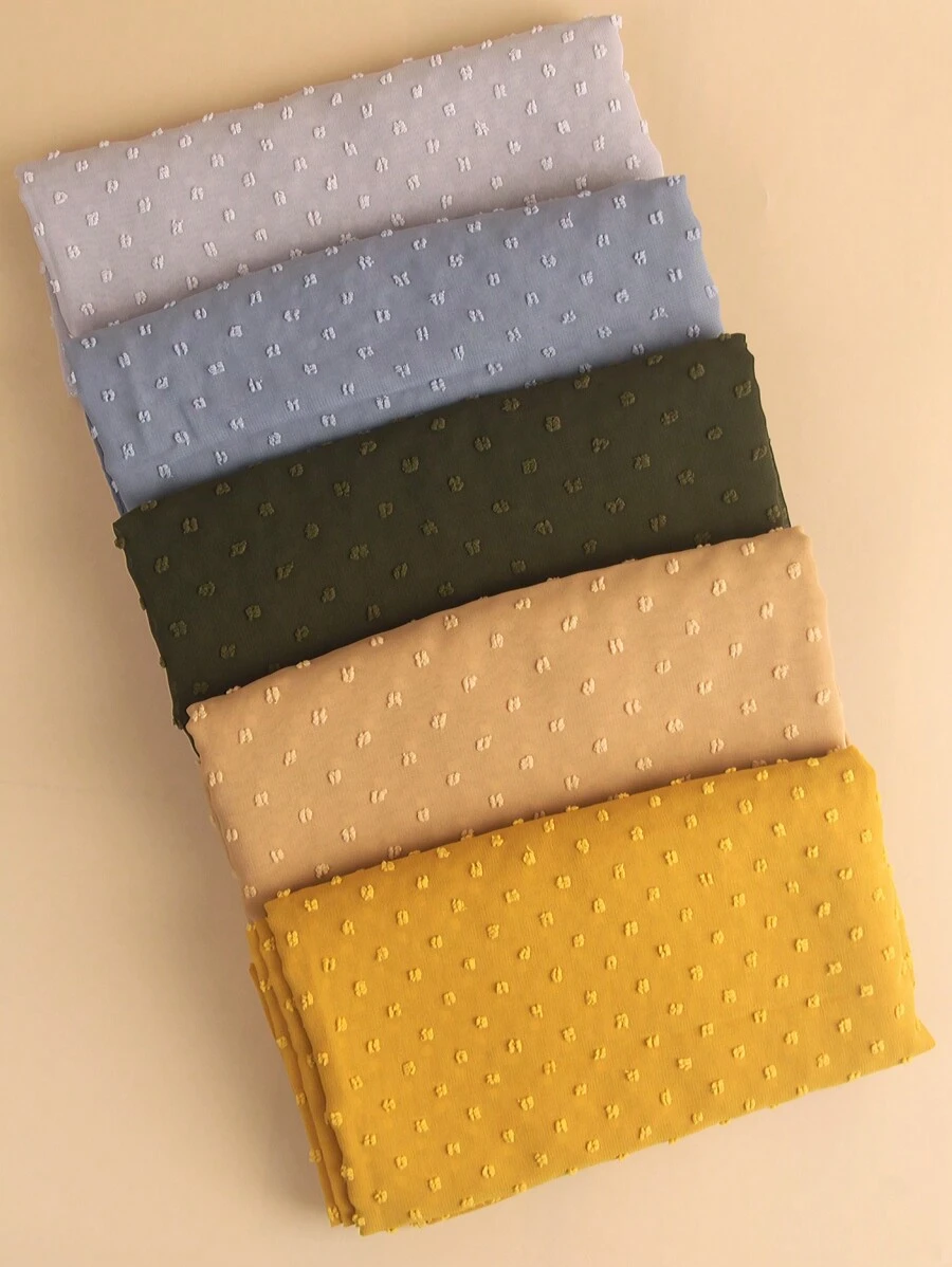 1pc Solid Color Embroidered Chiffon Classic High-Quality Headscarf, Women's Scarf Headband Veil, Available In Multiple Colors - Multicolor - View 1
