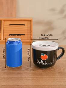 1 pieza Taza cerámica de dibujo animado creativa, taza de cocina/comedor/sala de estar para té, café, leche, jugo, bodas, fiestas, regalos, cumpleaños, Navidad - Amarillo - Ver 17