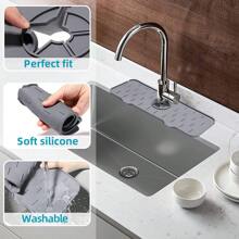 1 alfombrilla de drenaje de silicona/protector contra salpicaduras de grifo/organizador de herramientas de limpieza para fregaderos de cocina y baño