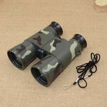 1入組迷彩望遠鏡玩具，適用於室內外觀察、野營、觀鳥和叢林裝扮遊戲、森林護林員裝備、野生動物派對和教育冒險禮物（隨機顏色），附帶頸帶，由PP/ABS製成 - 彩色 - 查看 5