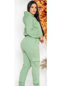 Women Sweatshirts - Màu xanh Ô liu - Xem 2