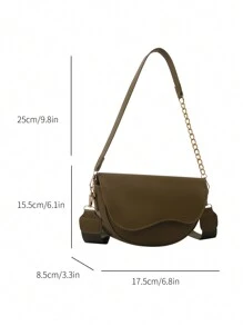 1 PC Thời Trang Màu Trơn Đơn Giản Thiết Kế Nắp Túi Đeo Vai Mini Thích Hợp Cho Phụ Nữ Sử Dụng Hàng Ngày, Quà Tặng Ngày - màu xanh lá - Xem 9