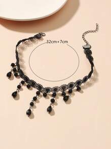 1pc Women's Halloween Black Spiderweb Crystal Necklace, Casual Or Party Wear, Multi-Color Pendant Necklace, Ideal Gift For Mother's Day Or Friends - Black - View 6