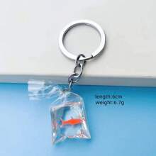 1pc Creative Shark Shaped Solid Keychain, Cartoon Tropical Fish Pendant Keyring For Backpack Accessories - Multicolor - View 2