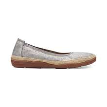Mocasines con textura y ribete de yute para mujeres Elaina Rae - Peltre metálico - Ver 3