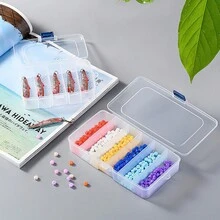 5 & 6 隔层透明塑料渔具钓鱼钩收纳盒，可见珠饰首饰实用组织珠宝容器盒，DIY 手工艺品收纳盒，发卡盒，便携式 5 隔层塑料收纳盒 - 彩色 - 查看 5