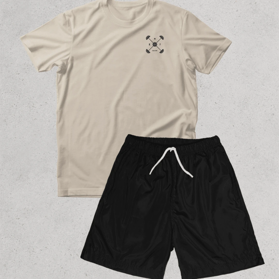 Men T-Shirt Co-Ords - Màu be - Xem 1