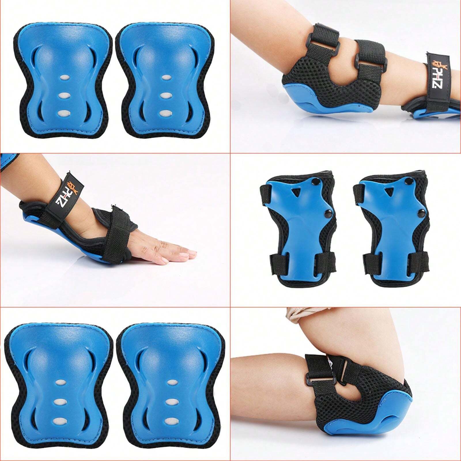 Knee Pads Elbows Pads Wrist Guards 6 In 1 Protective Gear Set For