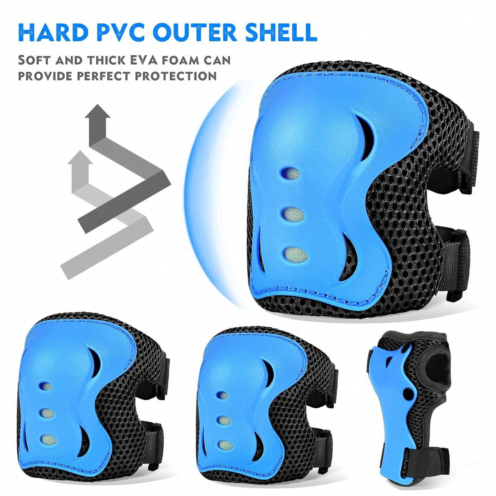 Knee Pads Elbows Pads Wrist Guards 6 In 1 Protective Gear Set For