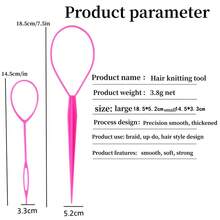 6 Pcs Topsy Tail Hair Tool Set,Hair Loop Styling Tool Hair Pull Through Tools Are In Large And Small Sizes, Ponytail Maker French Braid Loop For Women,Girls Hair - Multicolor - View 4