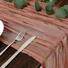 1/2 件装粗棉布桌旗 波西米亚风纱布桌旗 粗棉布长桌旗 浪漫桌旗 适用于婚礼新娘送礼会生日派对桌面装饰 - 黑色 - 查看 11