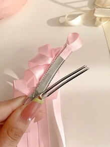 6pcs/Set Women's Hair Accessories - Star, Bow, Ballerina Style Bow Ribbon Hair Clips, Pigtail Ribbons, Cute Butterfly Hair Clips, Suitable For Daily Use - Blue - View 2