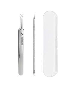 8pcs Blackhead Remover Tool Kit Pimple Extractor Acne Removal Kit For Removing Blemish, Whitehead, Blackhead On Nose And Face,Blackhead Remover,Beauty,Skin Care Products,Spa,Self Care,Skin Care Tools,Face Care,Esthetician Supplies,Skin,Face Wash,Facial - Silver - View 8