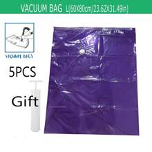5 pièces Sac de compression sous vide [Pompe non incluse] Pour vêtements, couettes, rangement dans les armoires - Économise 80% de l'espace, sac de rangement pour le voyage (4 tailles disponibles) Décorations, Décor de fête, Décor de chambre, Organisateur, Rangement à la maison, T-shirt blanc femme, Pantalon noir femme, Vêtements d'hiver pour femme, Robe