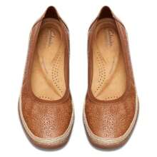 Clarks Zapatos planos con adorno de yute texturizado para mujeres Elaina Rae - Broncearse - Ver 5