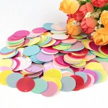 20g 180pcs Paillettes 2cm Round Sequins Side Hole Loose Sequin 20mm Mix Color For Jewelry Making Diy Sewing Garment Craft Wedding Dress Decor