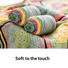 1顆五條紅彩虹色毛線球，100g，手工藝DIY編織娃娃、枕頭或毛毯 - 彩色 - 查看 8