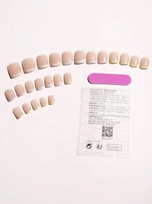 24 piezas de uñas postizas francesas con forma de almendra en caja transparente rosa/blanco amor francés degradado/neutro, estilo japonés, forma de almendra extra corta, suministros para uñas, pegatinas de gel para uñas, juegos de uñas para regalo para niños. Incluye 1 lima de uñas mini y 1 hoja de pestañas adhesivas. uñas falsas uña falsa uña acrílica