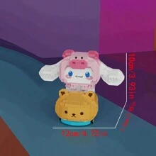 Sanrio Cute Building Blocks Kawaii Melody Cartoon Building Blocks Assembly Toys Birthday Puzzle Doll Gift Decoration Assembly Small Ornaments Desktop Ornaments Decorations (Plug And Insert Building Blocks)