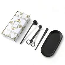 4pcs Candle Tool Set Stainless Steel Candle Cap Tools Kit Including Wick Trimmer, Wick Dipper, Wick Scissors, Suitable For Candle Lovers Candle Accessories Set - Multicolor - View 25