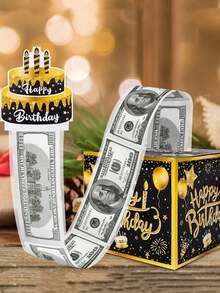 Birthday Money Box DIY Cash Pull Out With Cake Card Gift Surprise Box Adult Birthday Party Favors Decoration Supplies New - Multicolor - View 5
