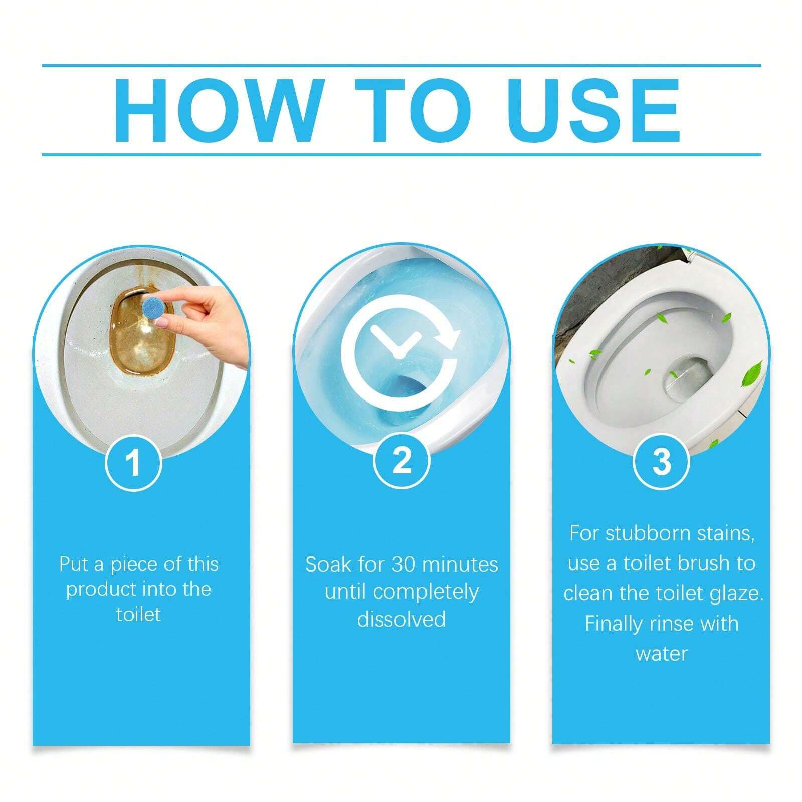 Toilet Cleaning Tablets - Bathroom Toilet Odor Remover, Stain & Scale ...