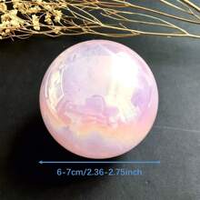 1颗玫瑰石英水晶球 - 天然电镀疗愈石，适用于家居装饰、灵气能量疗愈和馈赠 - 情人节、圣诞节、母亲节和父亲节的完美之选 - 彩色 - 查看 6