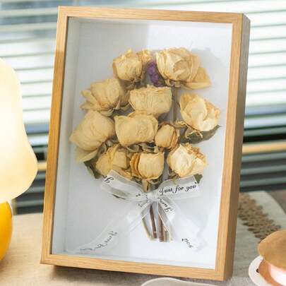 Cirelle 乾花相框，DIY 3D中空木製標本框架，模型展示架，相片框