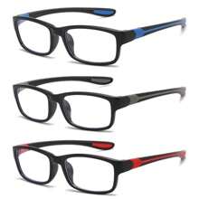 3pcs Unisex Stylish Square Frame Vintage Anti-Fatigue Glasses, Suitable For Cellphone And Book Reading, Presbyopia Diopter +1.00 To +4.00 Accessories For Women Glasses