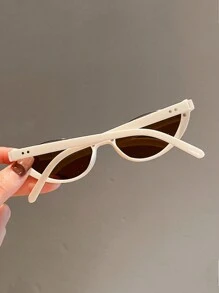 1pc Multicolor Fashionable Personalized Cat Eye Eyeglasses, Retro Half-Frame Women's Glasses, Small Face Decoration Glasses - Multicolor - View 6