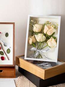 乾花相框，DIY 3D中空木製標本框架，模型展示架，相片框 - 原木色 - 查看 7