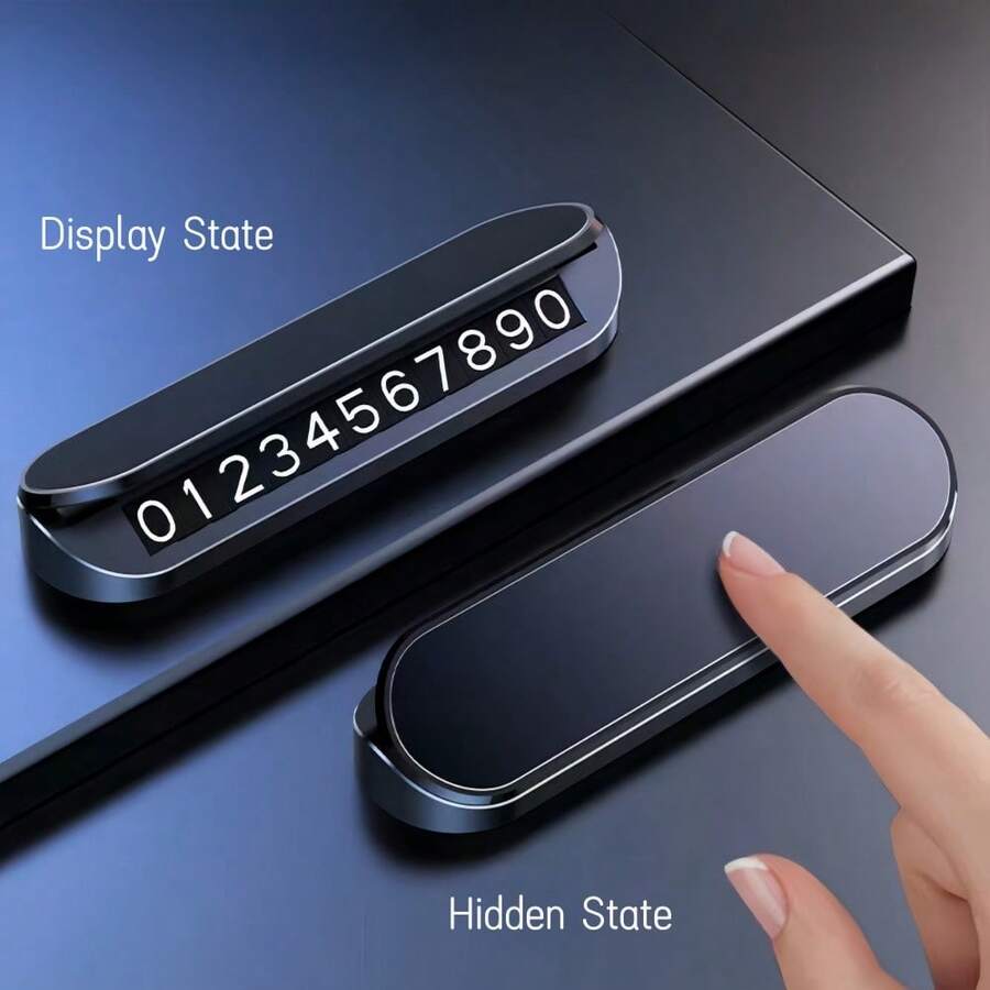 1pc Temporary Car Parking License Plate With Personalized Logo Creative Interior Decoration Phone Holder - Multicolor - View 1